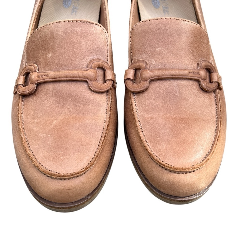 DR. SCHOLL’S Avenue Leather Loafers Size 8 Tan Comfort Slip On Flats - Picture 5 of 13